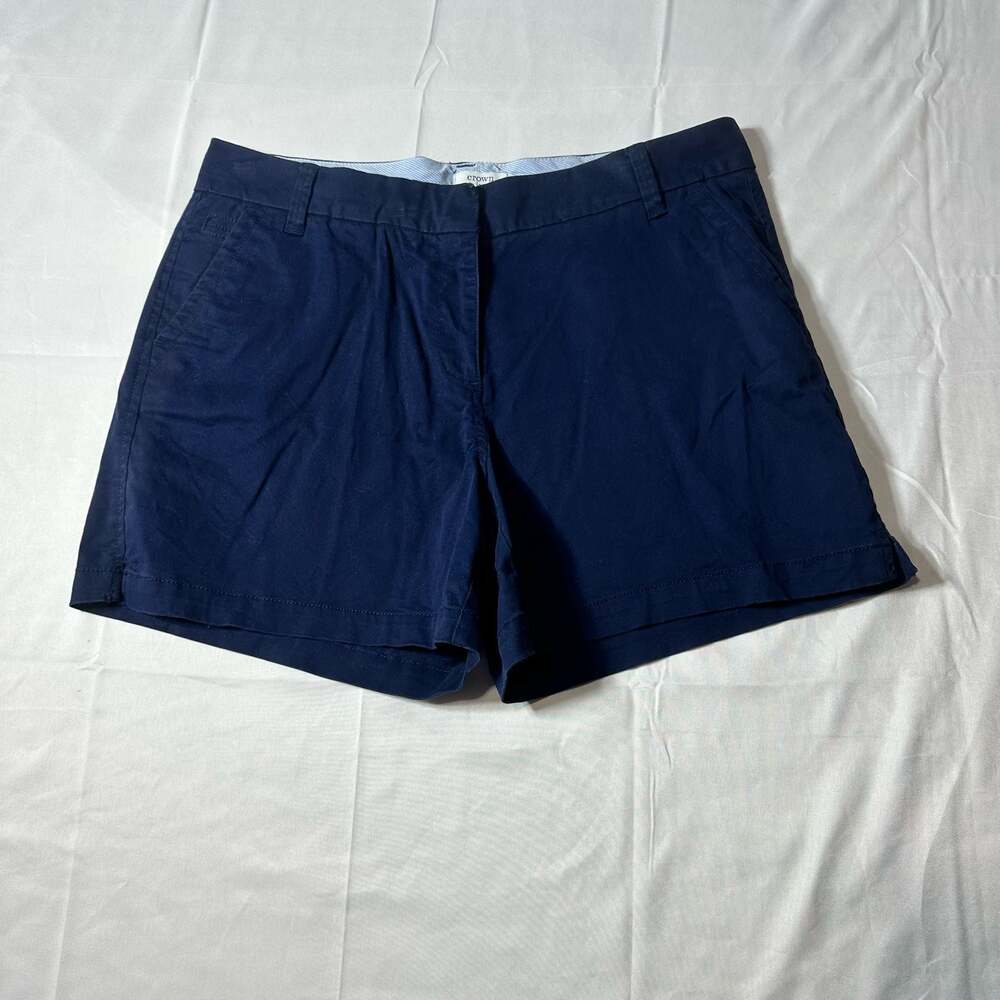 Crown & Ivy Caroline Women’s Navy Blue Chino Shorts 8 Flat Front Casual Shorts